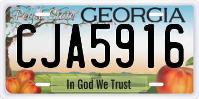 GA license plate CJA5916