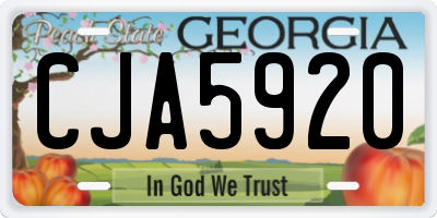 GA license plate CJA5920