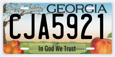 GA license plate CJA5921
