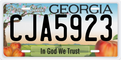 GA license plate CJA5923