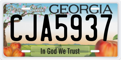 GA license plate CJA5937