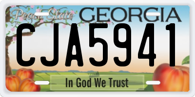 GA license plate CJA5941