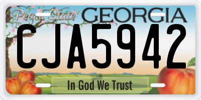 GA license plate CJA5942