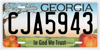 GA license plate CJA5943
