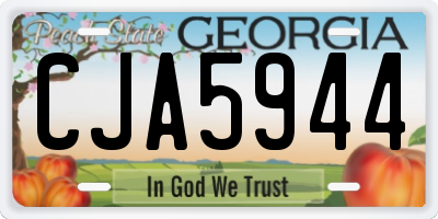 GA license plate CJA5944