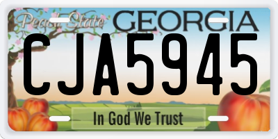 GA license plate CJA5945