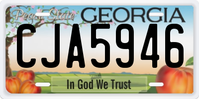 GA license plate CJA5946