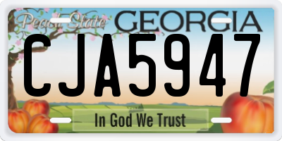 GA license plate CJA5947