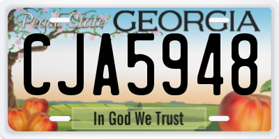 GA license plate CJA5948
