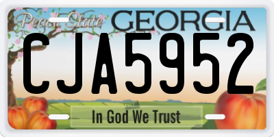 GA license plate CJA5952