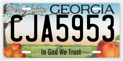 GA license plate CJA5953