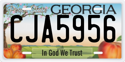 GA license plate CJA5956