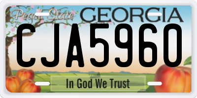 GA license plate CJA5960