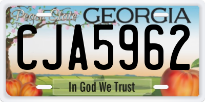 GA license plate CJA5962