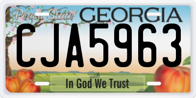 GA license plate CJA5963