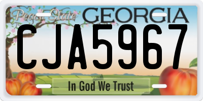 GA license plate CJA5967