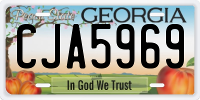 GA license plate CJA5969