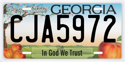 GA license plate CJA5972