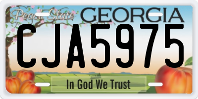 GA license plate CJA5975