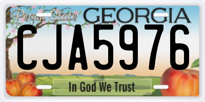 GA license plate CJA5976