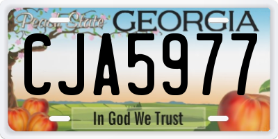 GA license plate CJA5977