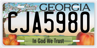 GA license plate CJA5980
