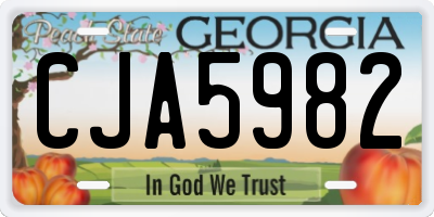 GA license plate CJA5982
