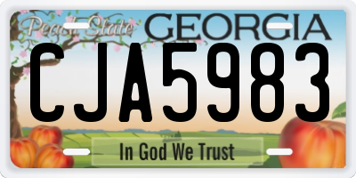 GA license plate CJA5983