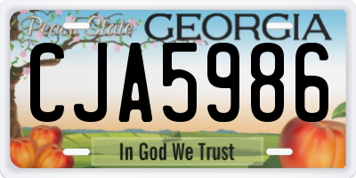 GA license plate CJA5986