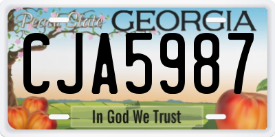 GA license plate CJA5987