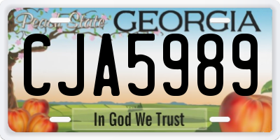 GA license plate CJA5989