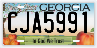 GA license plate CJA5991