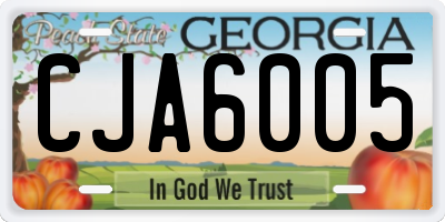 GA license plate CJA6005