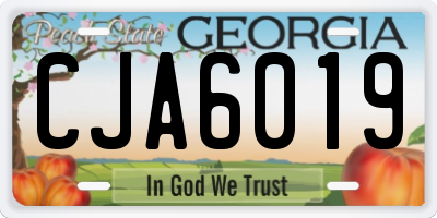 GA license plate CJA6019