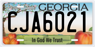 GA license plate CJA6021