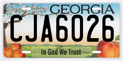 GA license plate CJA6026