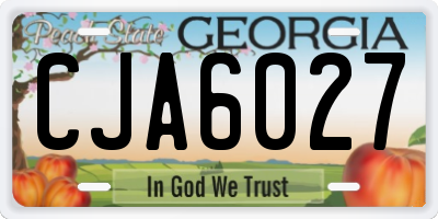 GA license plate CJA6027
