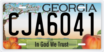 GA license plate CJA6041