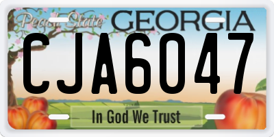 GA license plate CJA6047