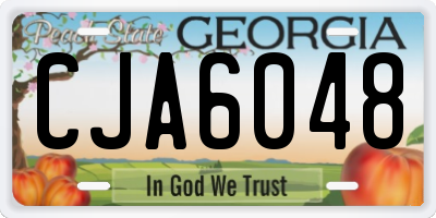 GA license plate CJA6048
