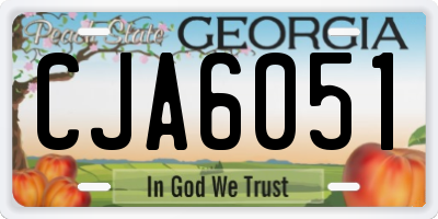 GA license plate CJA6051