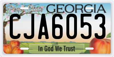 GA license plate CJA6053