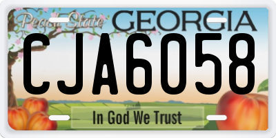 GA license plate CJA6058