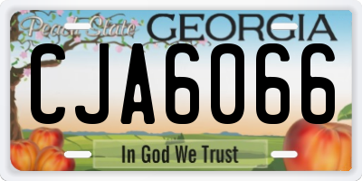 GA license plate CJA6066