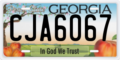 GA license plate CJA6067