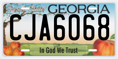 GA license plate CJA6068