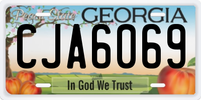 GA license plate CJA6069