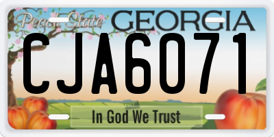 GA license plate CJA6071