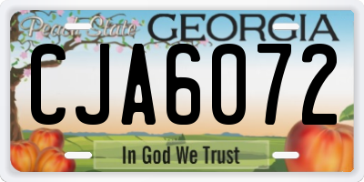 GA license plate CJA6072