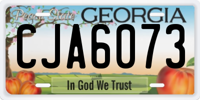 GA license plate CJA6073
